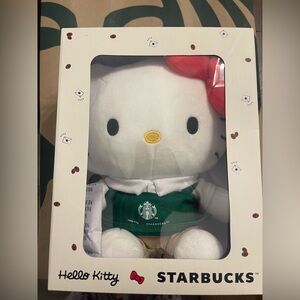 Starbucks Hello Kitty Plush with Red Bow and Green Apron